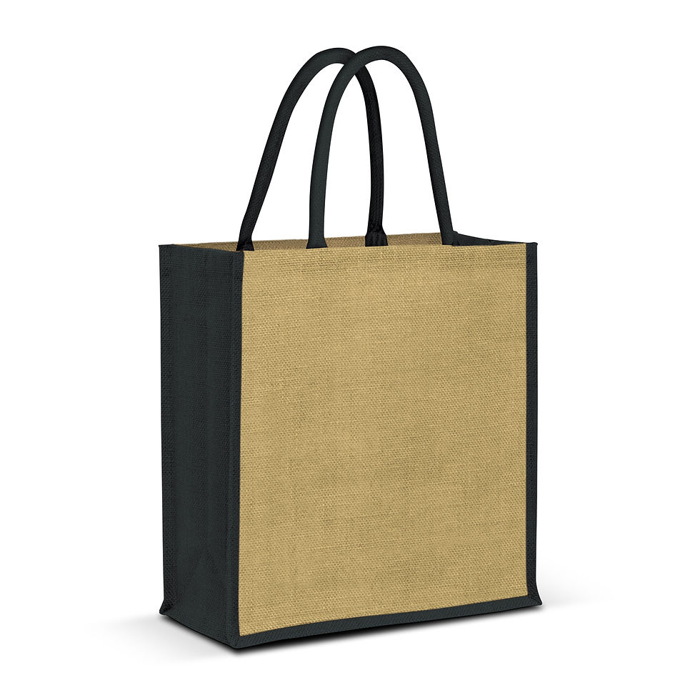 Thumbnail: Branded Classic Laminated Jute Tote Bag -31L
