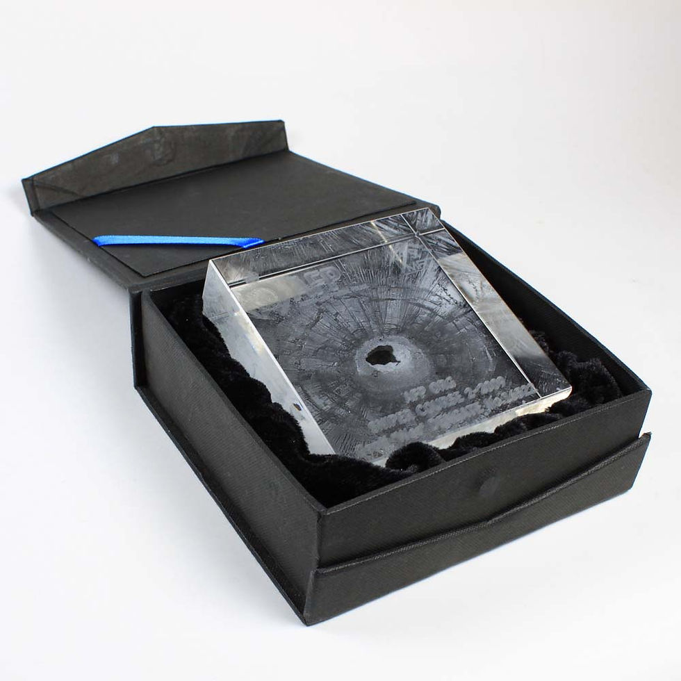 Thumbnail: 3D Laser Engraved Box Crystal Paperweight