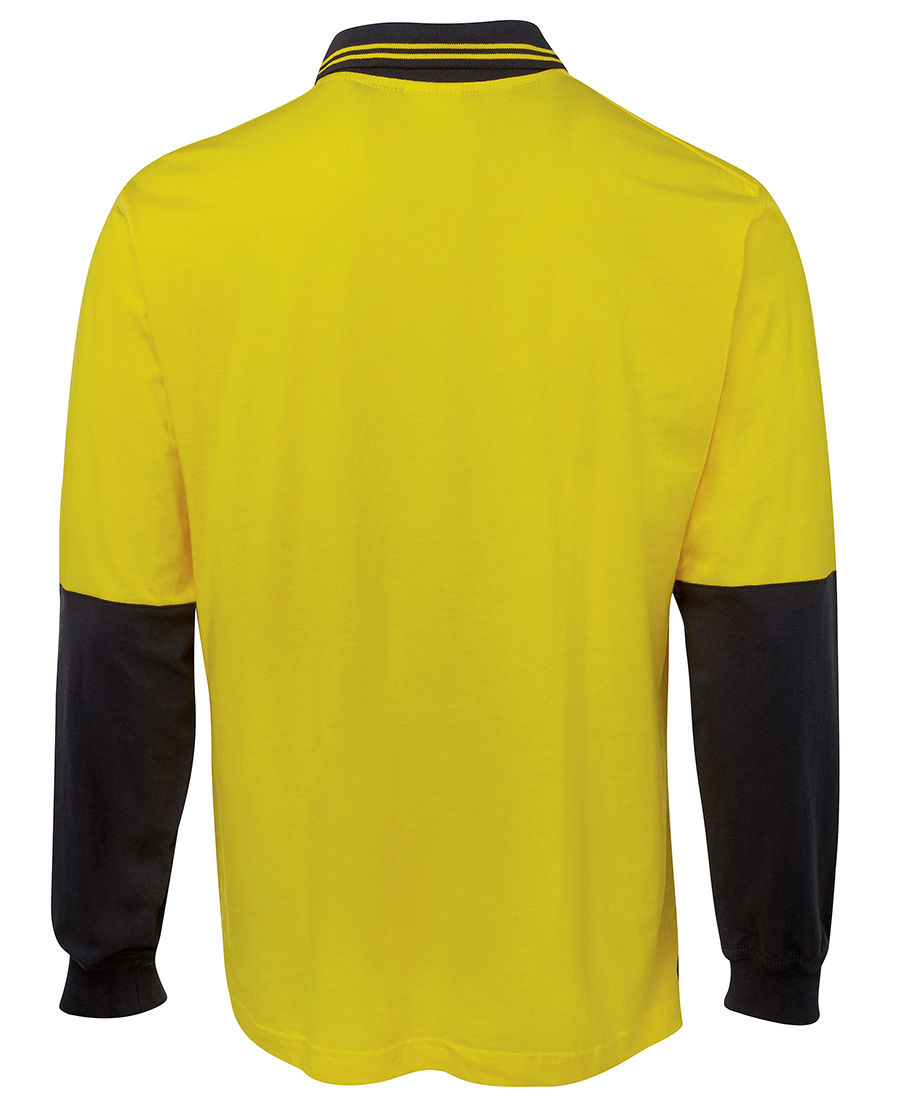 Thumbnail: Branded Hi Vis Long Sleeve Cotton Polo