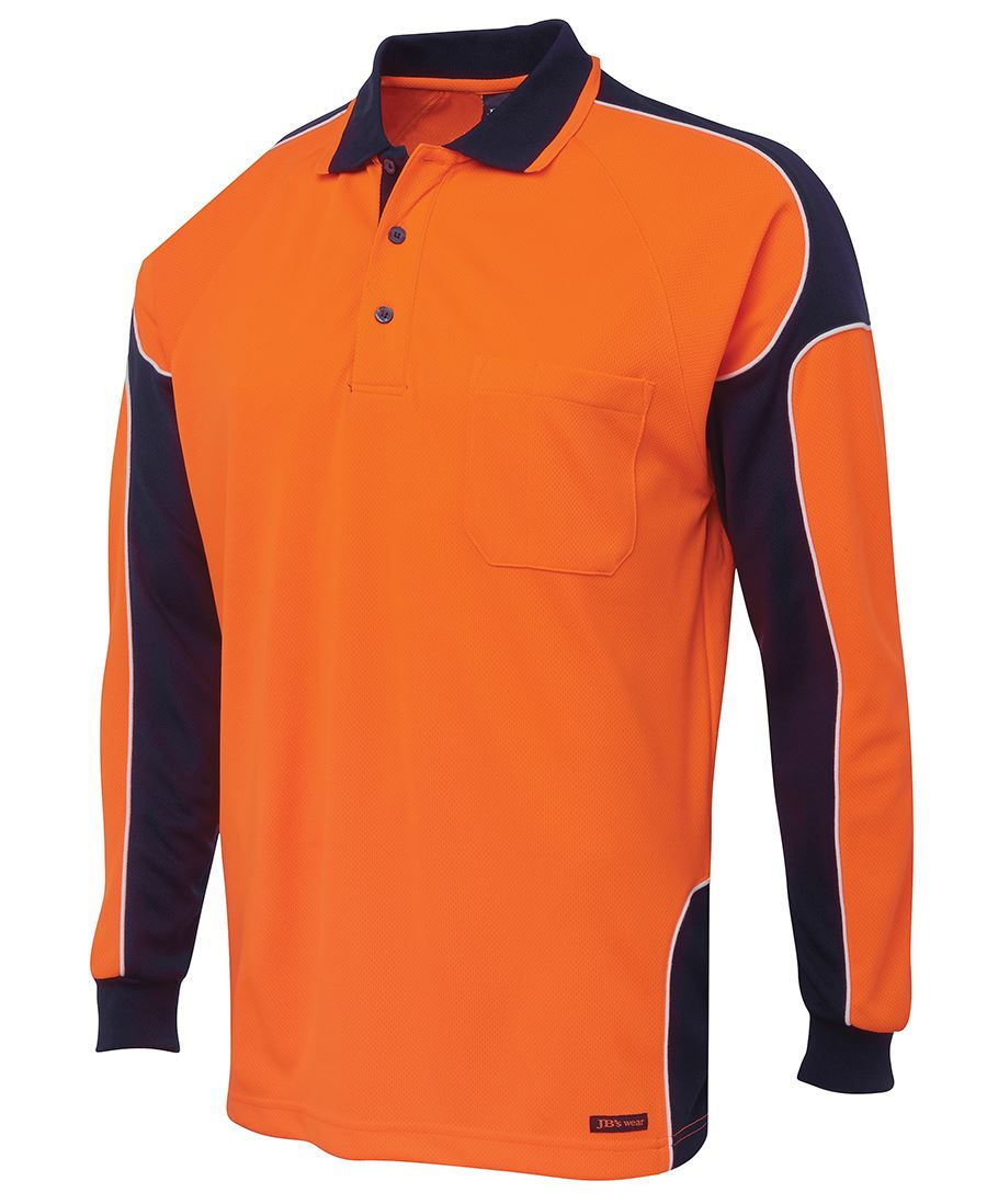 Thumbnail: Branded Hi Vis Long Sleeve Arm Panel Polo