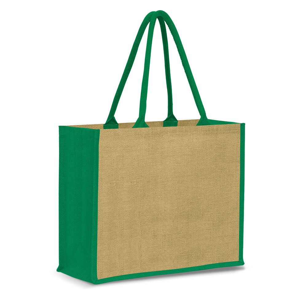Thumbnail: Branded Classic Laminated Jute Tote Bag -27L