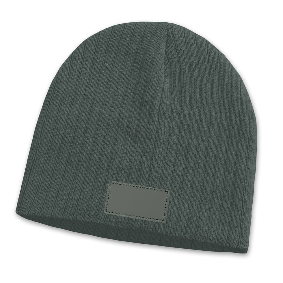 Thumbnail: Branded Cable Knit Beanie with Patch