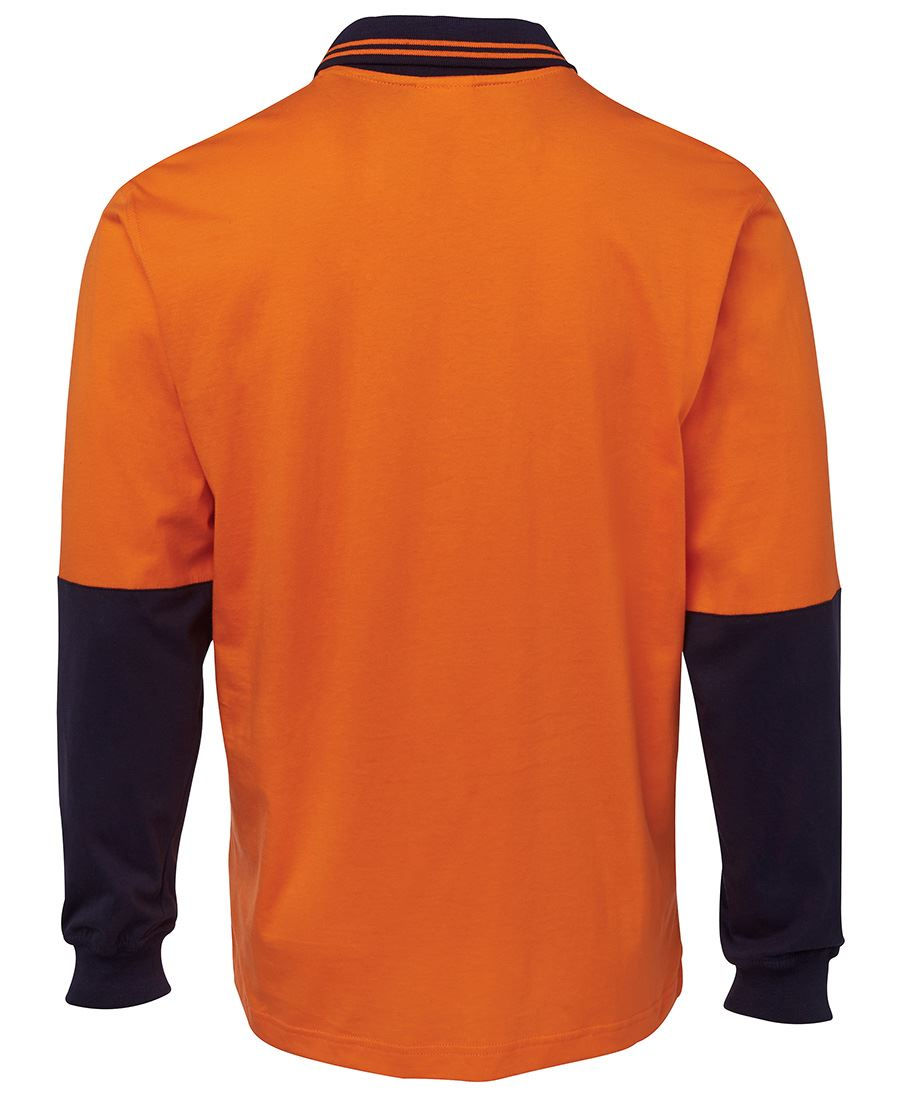 Thumbnail: Branded Hi Vis Long Sleeve Cotton Polo