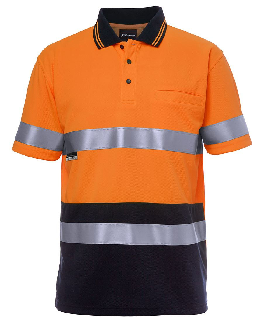 Thumbnail: Branded Hi Vis Short Sleeve (D+N) Traditional Polo