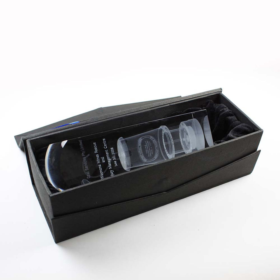 Thumbnail: 3D Laser Engraved Rectangle Dome Crystal Trophy
