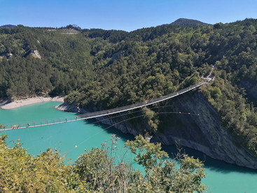 passerelle ebron lac de monteynard isere traversée arc alpin vtt dodosoustente trieves