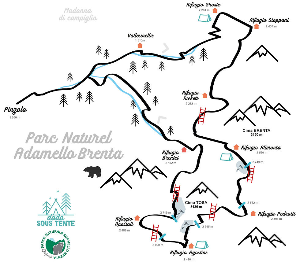carte via ferrata di brenta dolomites dodosoustente carta