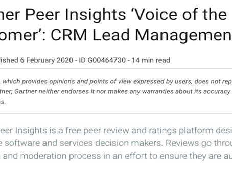 Gartner Peer Insights ‘Voice of the Customer’: CRM Lead Management