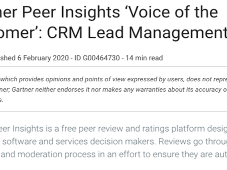Gartner Peer Insights ‘Voice of the Customer’: CRM Lead Management