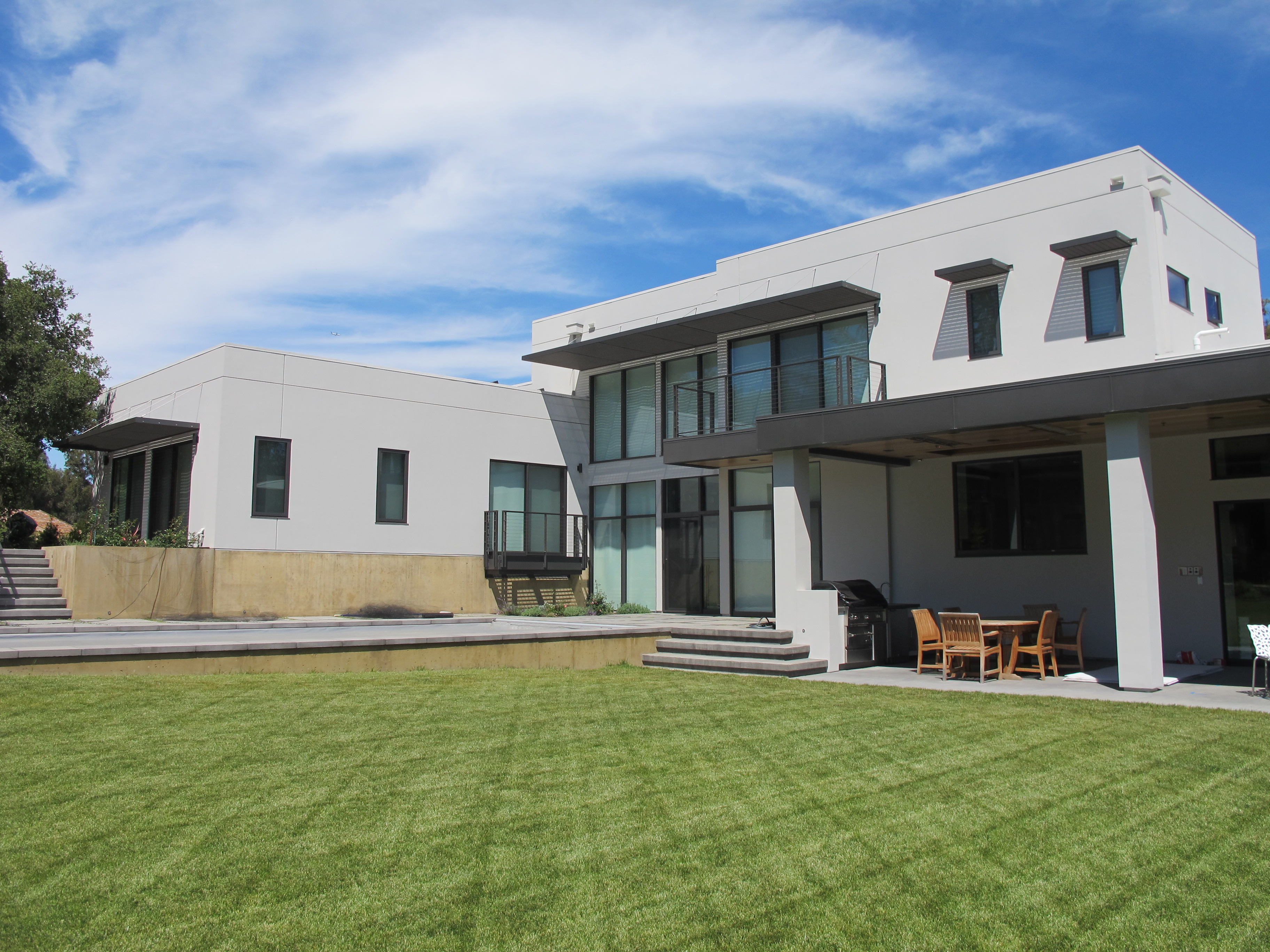 Aluminum awnings with grating infill