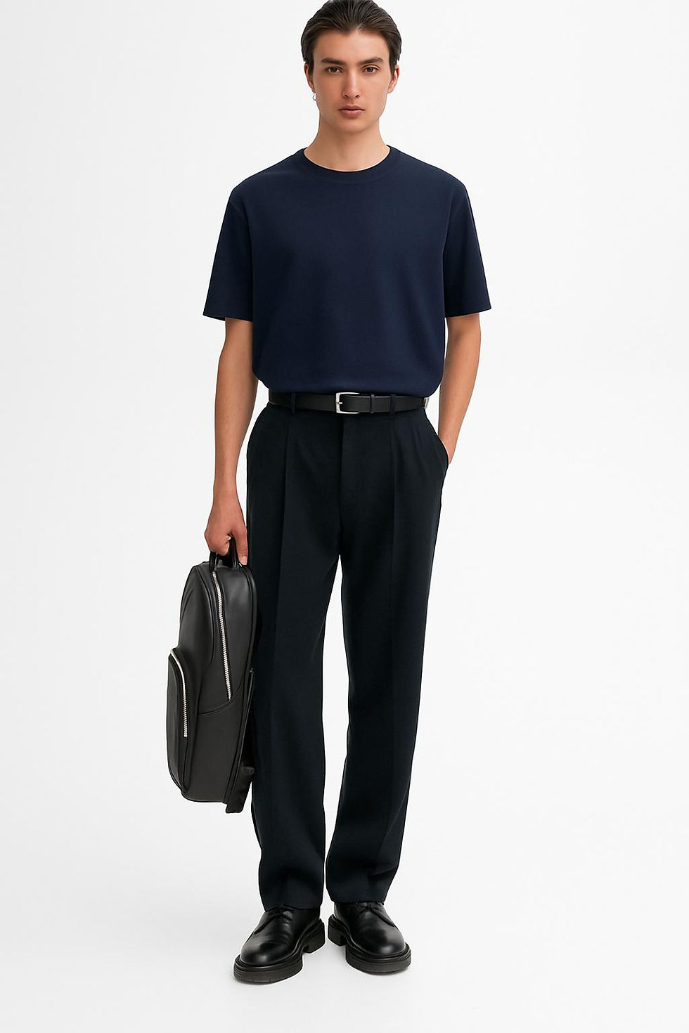 2025 Summer Erkek Premium Lacivert Kısa Kol Tshirt %100 Pamuk