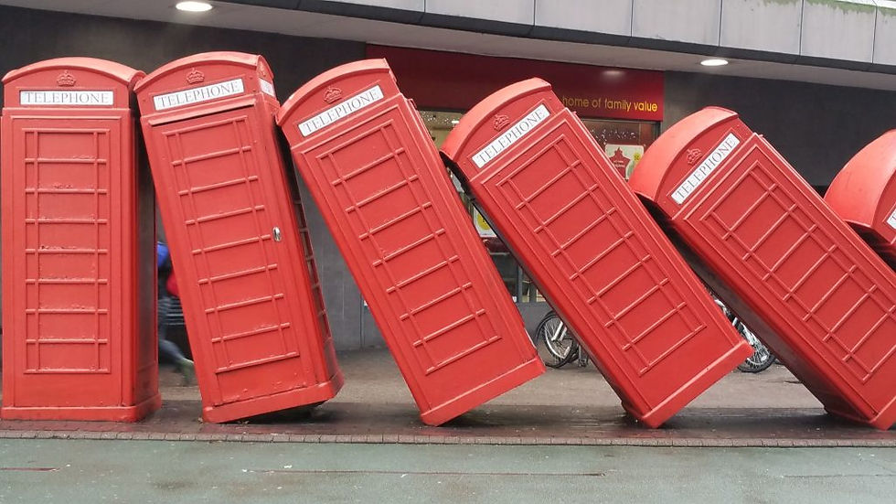 Phone boxes in London mostly obsolete