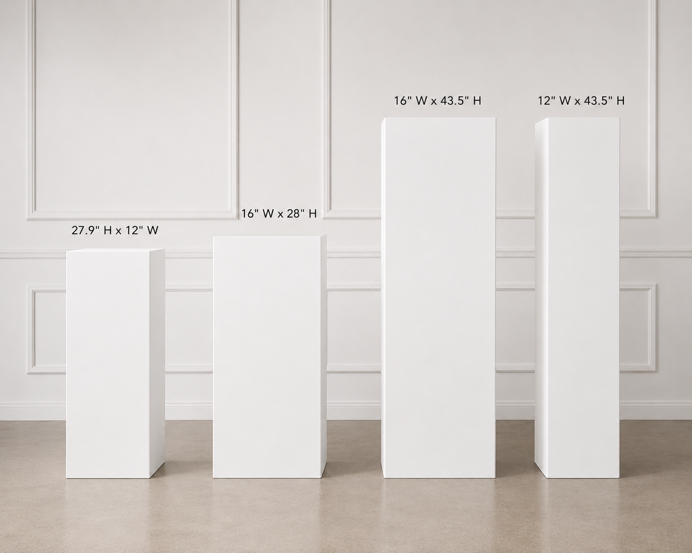 White Square Pedestals