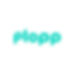 A clean, modern wordmark logo for a mobile app called _Plopp_. The word _Plopp_ is set in