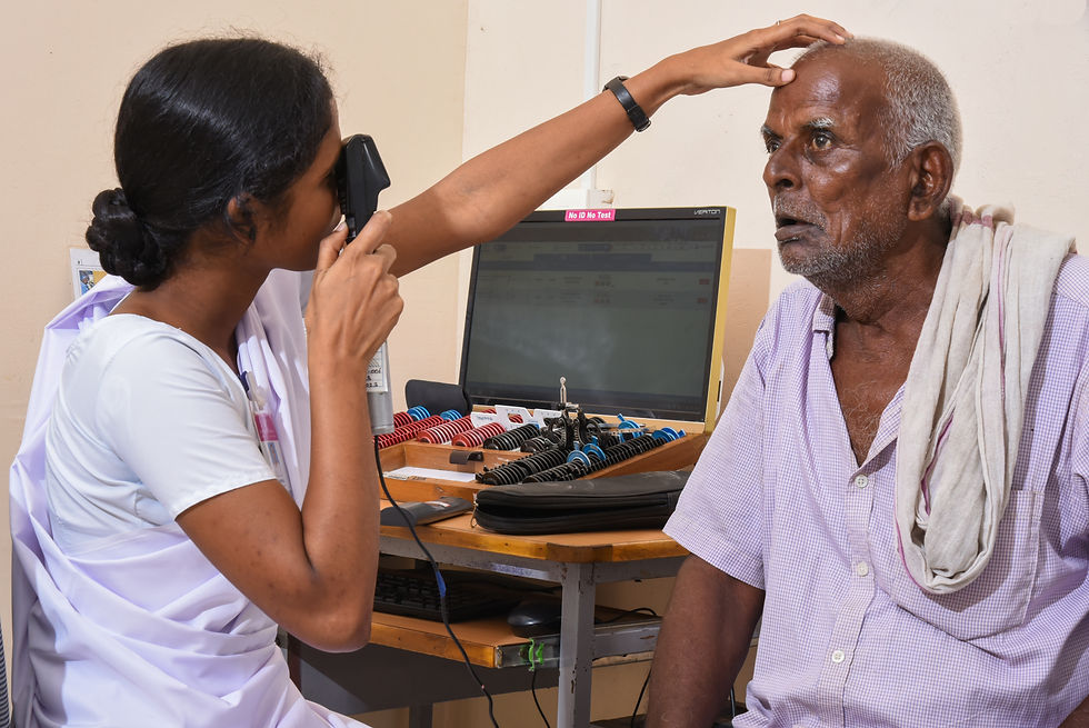 Refraction training session for eye care staff at LAICO