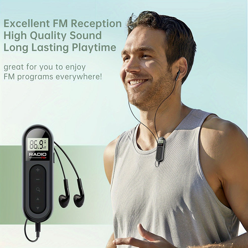 Miniatura: [Mini Portable FM Radio] Rechargeable Mini Portable FM Radio with Clip - Suitabl