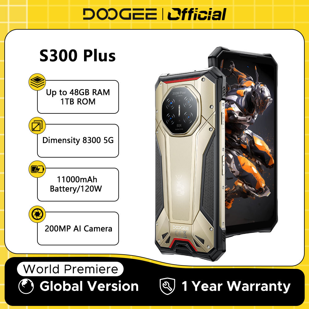 DOOGEE S300 Plus 5G Rugged Phone Dimensity 8300 12GB 1TB 11000mAh 120W 6.78'' Sc
