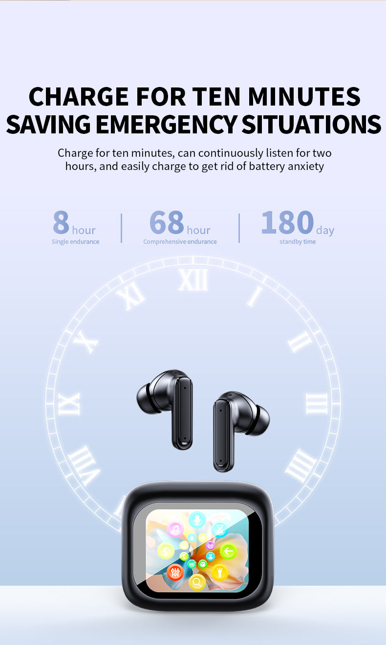 Miniatura: Wireless Earbuds E18 Pro Bluetooth5.4 Headphones LED Touch Screen TWS In Ear Ear