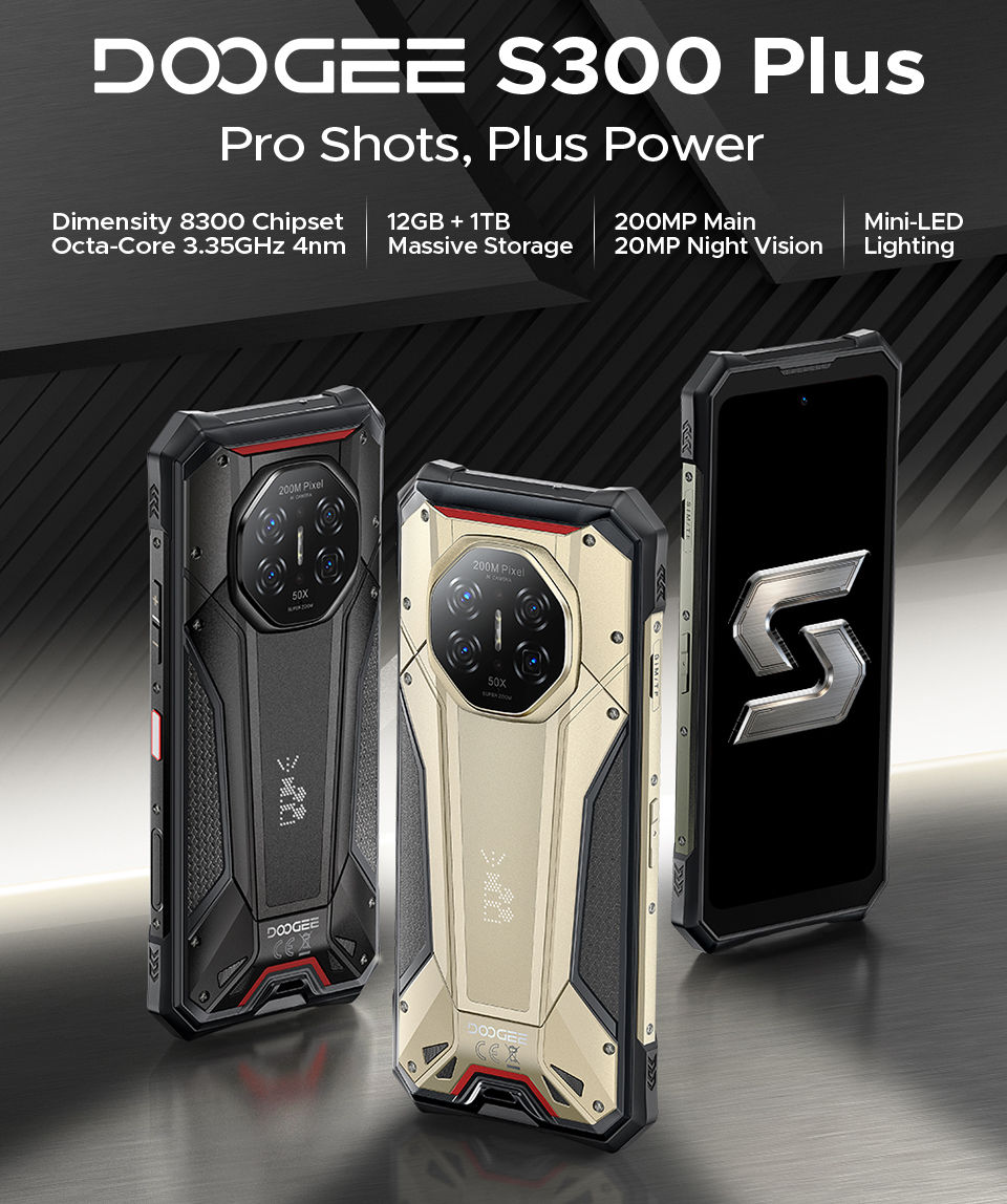Miniatura: DOOGEE S300 Plus 5G Rugged Phone Dimensity 8300 12GB 1TB 11000mAh 120W 6.78'' Sc