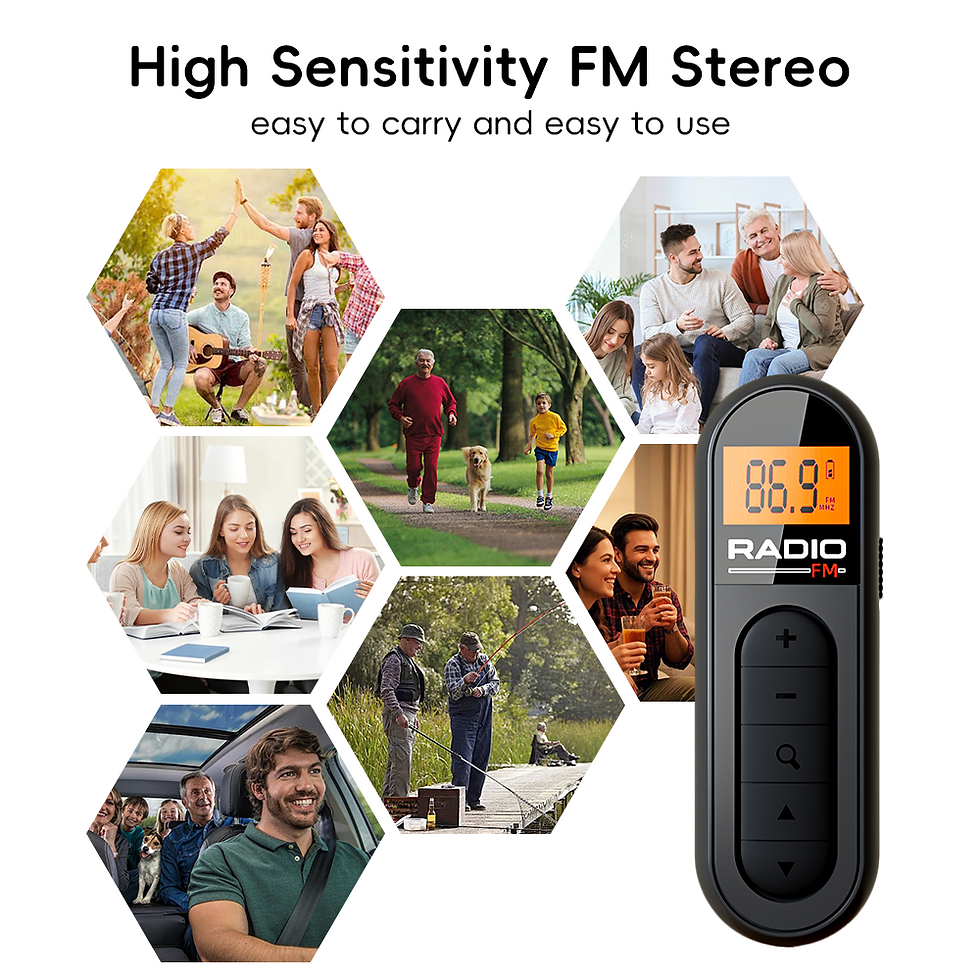 Miniatura: [Mini Portable FM Radio] Rechargeable Mini Portable FM Radio with Clip - Suitabl