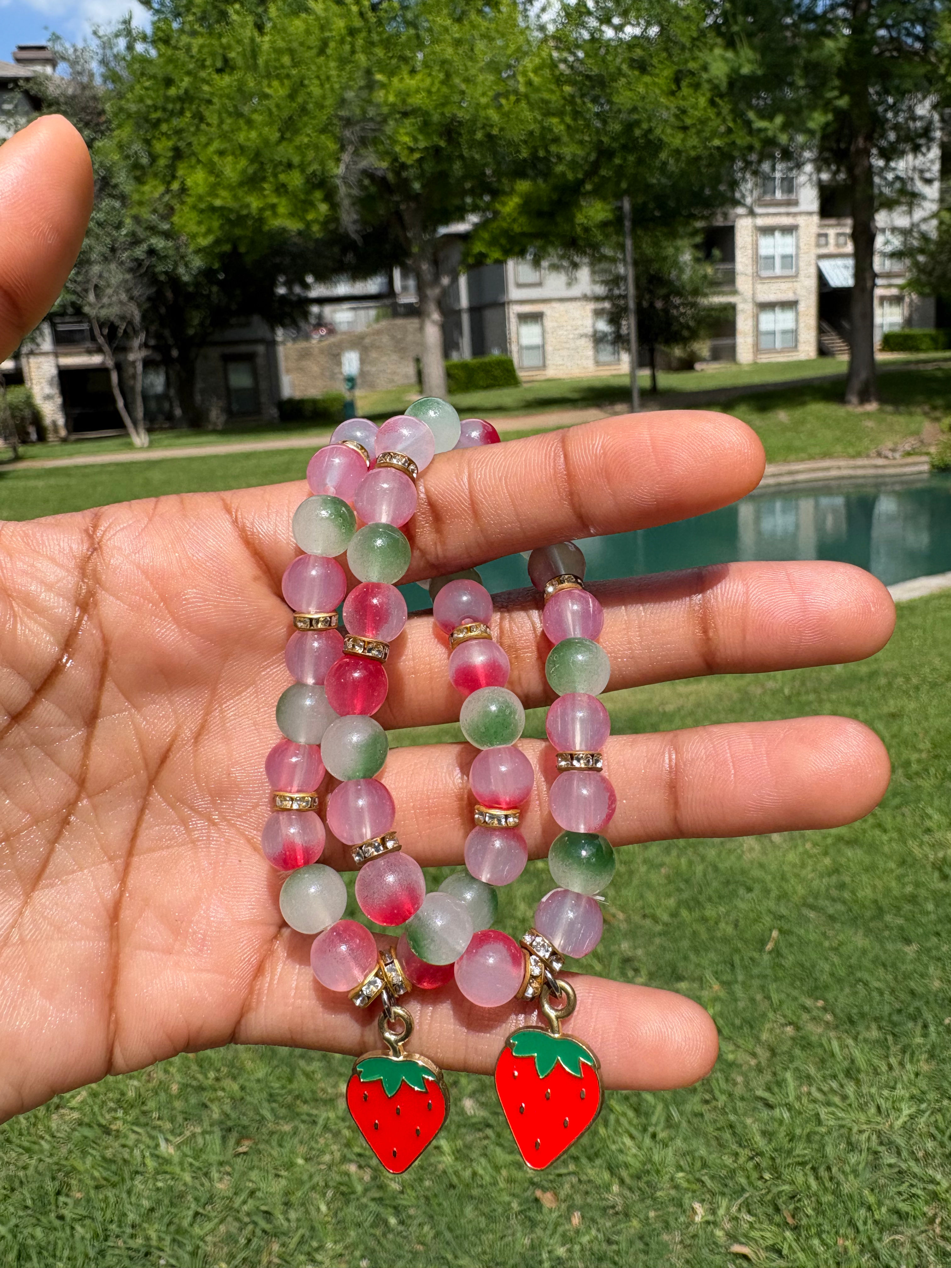 Beaded Bracelet | Strawberry Shortcake