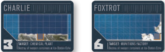 Ice-Stations ALFA and DELTA are involved in weapon production for the Soviet fleet in the board game THEY COME UNSEEN