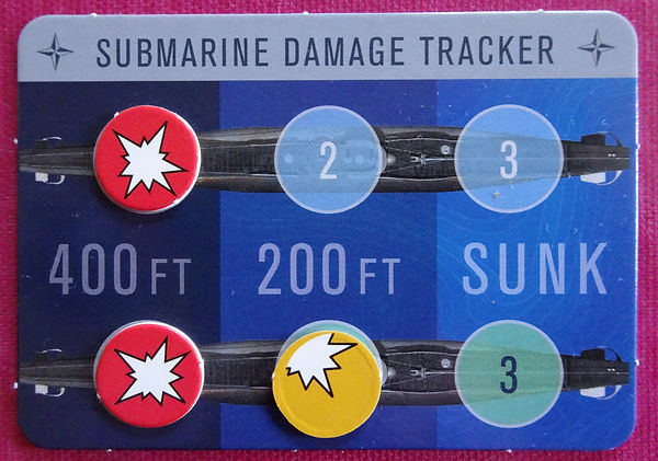 Submarine Damage Tracker from the board game THEY COME UNSEEN