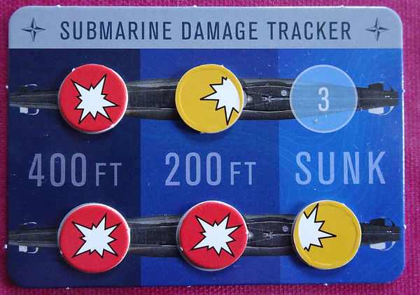 Submarine Damage Tracker from the board game THEY COME UNSEEN