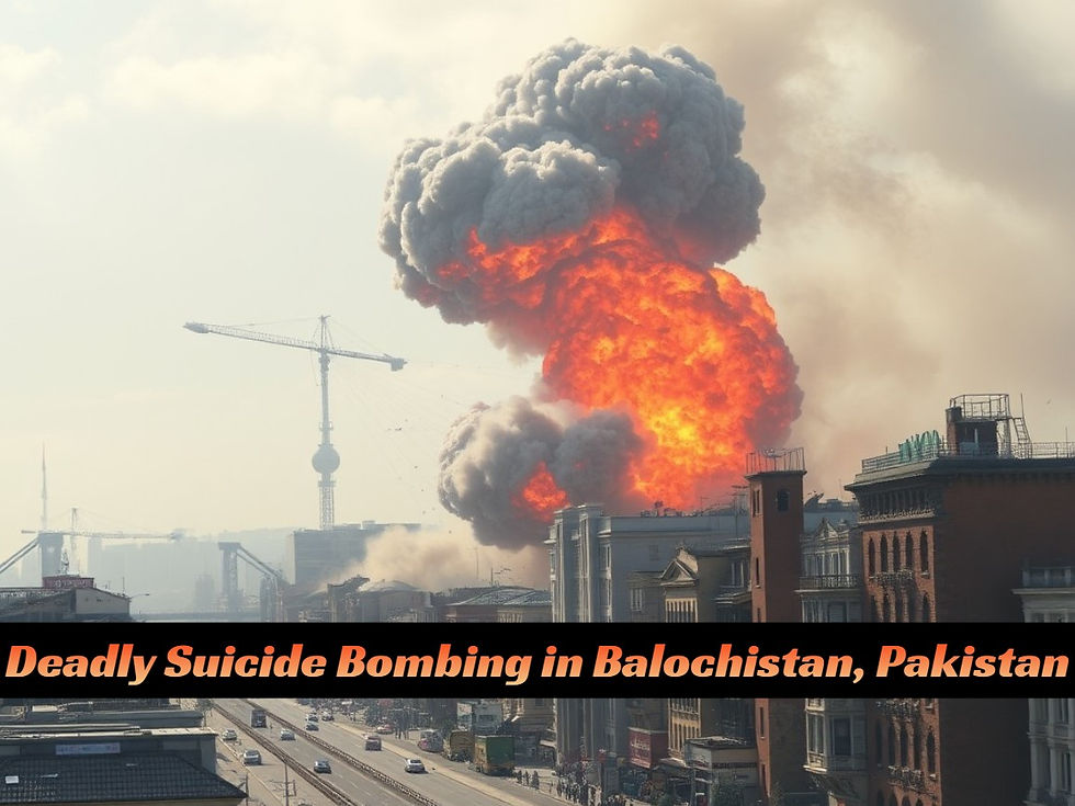 "Deadly Suicide Bombing at Quetta Railway Station Claims 32 Lives, Injures Many" Suicide Bombing Overview: On November 9, 2024, a suicide bombing occurred at Quetta railway station, resulting in at least 32 deaths and 62 injuries. The attack, claimed by the Balochistan Liberation Army (BLA), marked the group's first assault in central Quetta. Details of the Attack: The blast happened around 8:25 a.m. on a crowded platform, targeting civilians and military personnel. The explosion, which involved 8-10 kilograms of explosives, destroyed a tea stall and caused significant damage to the platform. Casualties Report: Thirty-two individuals, including the bomber, lost their lives, while many others faced critical injuries. Victims were hospitalized in various facilities, with initial treatments provided before discharges for less severe injuries. Perpetrator Identification: The BLA identified the bomber as Muhammad Rafiq Bizenjo, who had joined the group in 2017. He underwent training with the Majeed Brigade and volunteered for a suicide operation in 2023. Immediate Aftermath: Train services, including the Jaffar Express and the Bolan Mail, were suspended for security reasons after the attack. The Balochistan government declared three days of mourning starting November 11. Reactions from Officials: The attack drew condemnation from various leaders, including Balochistan's chief minister and several international figures. Global responses came from multiple countries, expressing condolences and denouncing the attack. Historical Context: The BLA is known for its ethnonationalist agenda aimed at Balochistan's secession from Pakistan. This incident follows a series of attacks attributed to the group, intensifying security concerns in the region.