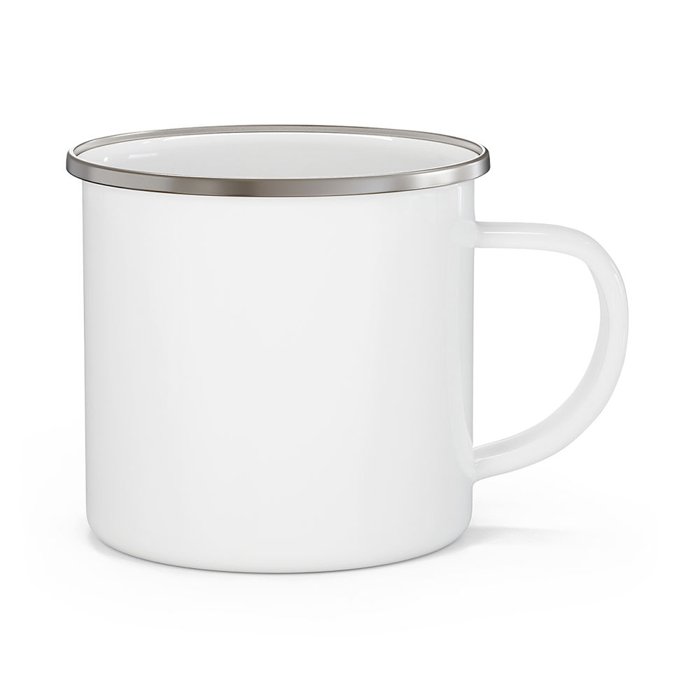 Thumbnail: "Camping is my Happy Place" 12 oz Enamel Camping Mug | Indoor/Outdoor Mug