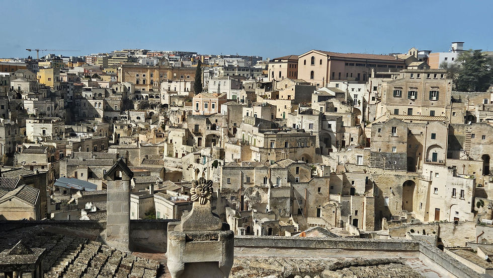 Widok Sasso Barisano z Piazza Duomo, Matera,