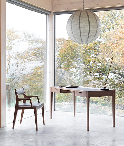 Huxley Desk in Walnut with leather top by DARE