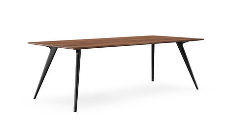 Waldron dining table, walnut or oak with metal legs sean dare
