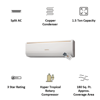 Thumbnail: O General 1.5 Ton 3 Star Split AC (Copper Condenser, ASGA18FTTA/FTTC, White)