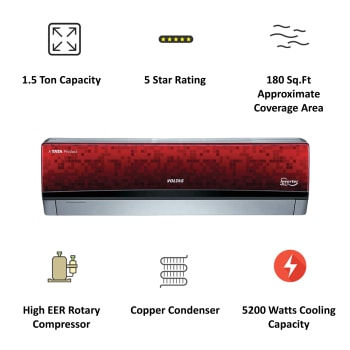 Thumbnail: Voltas 1.5 Ton 5 Star Inverter Split AC 3-Step Adjustable Cooling