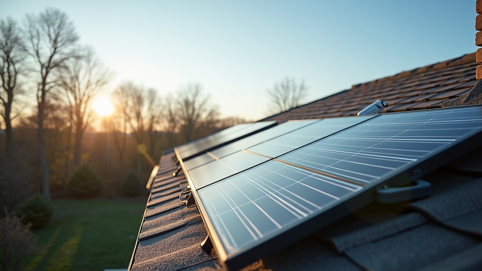 Eye-level view of a Canadian home roof with solar panels installed