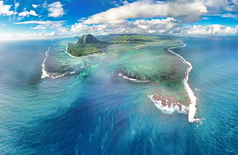 Mauritius underwater waterfall