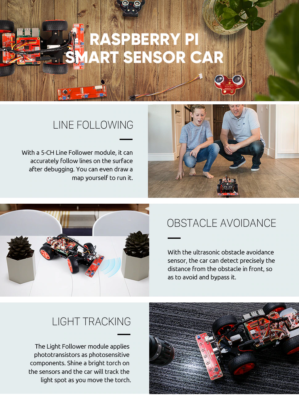 Thumbnail: Raspberry Pi Smart Robot Car Kit