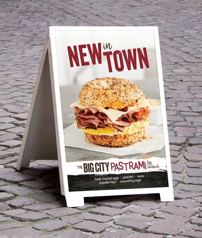 Bruegger's Bagels A-frame LTO Signage