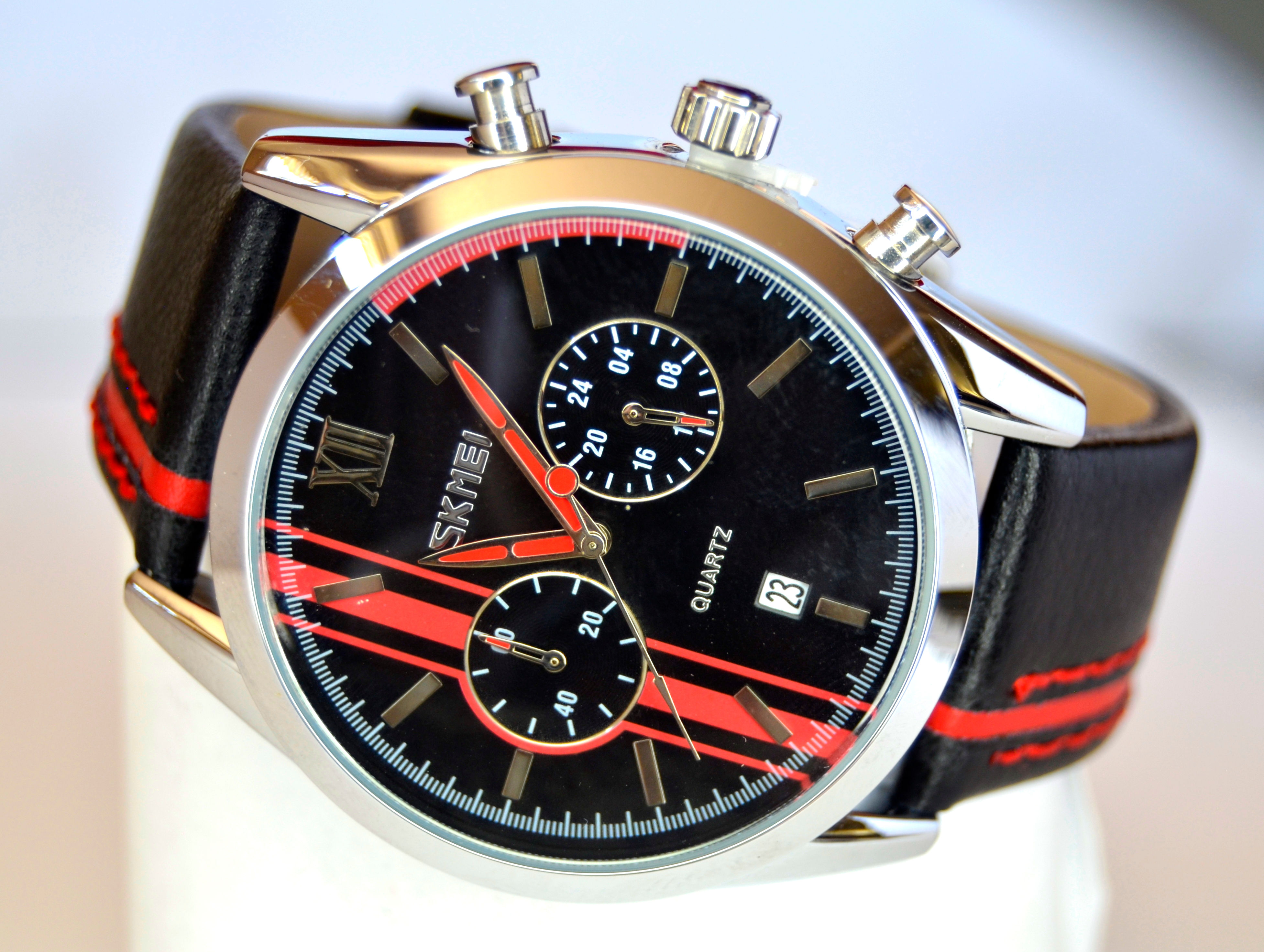 Custom Classic Retro Sports watch with Genuine Leather Strap