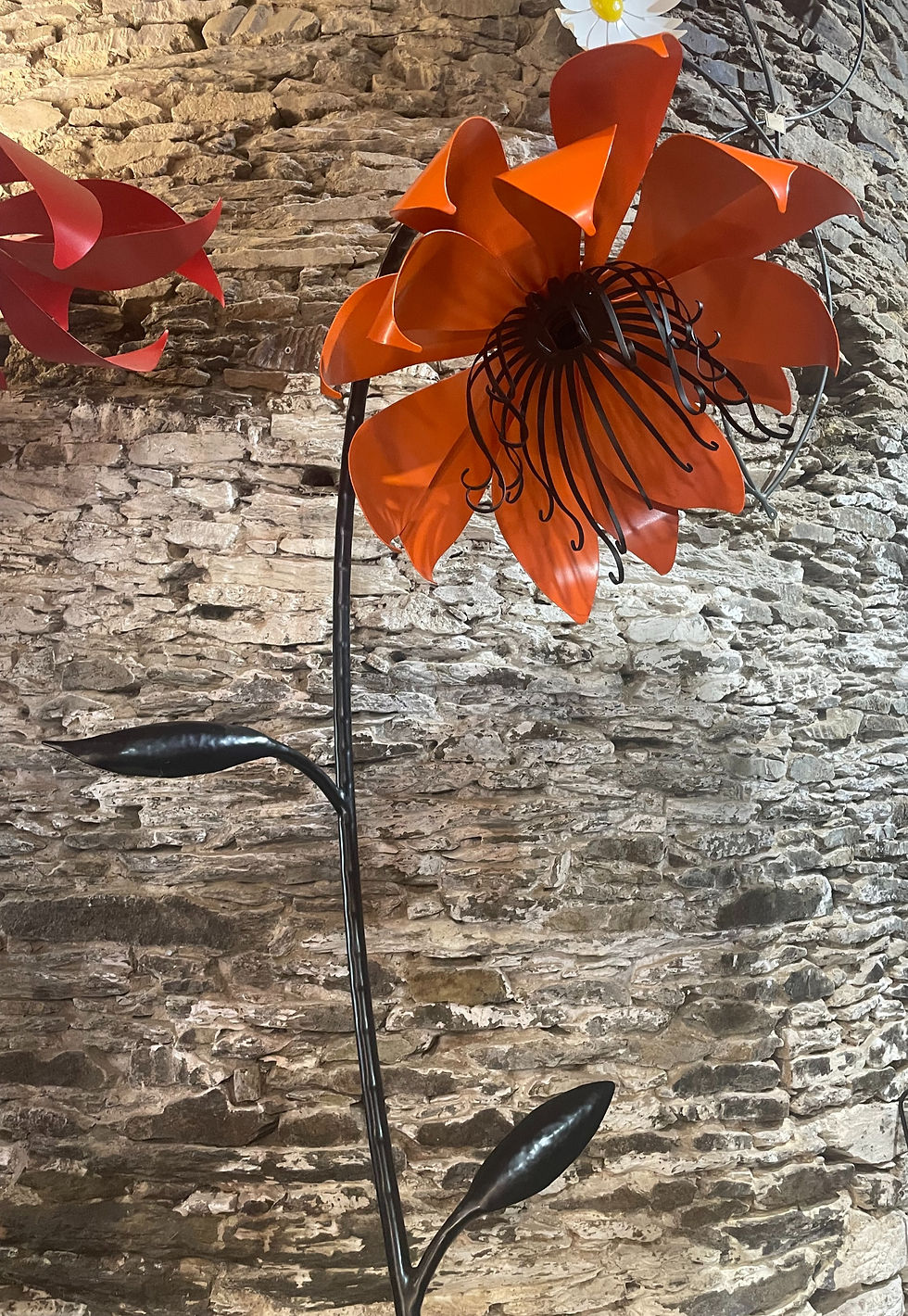 Lampadaire fer forgé 14 pesau orange