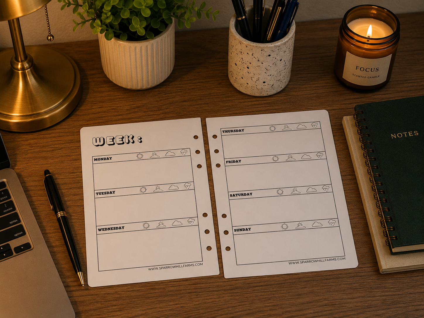 Traditional Weekly Page Insert