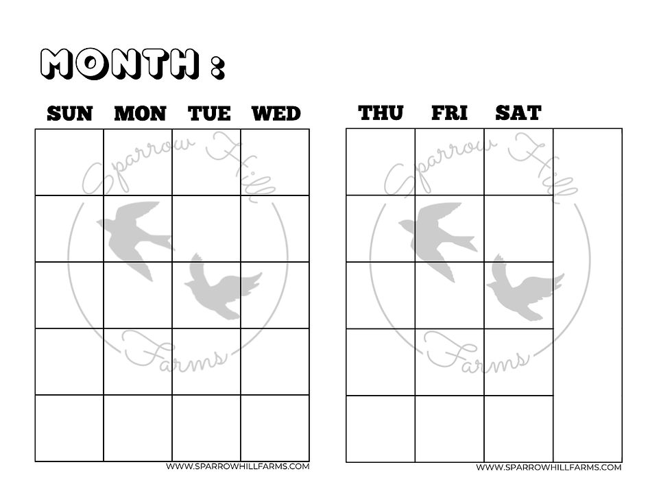 Thumbnail: Traditional Monthly Page Insert