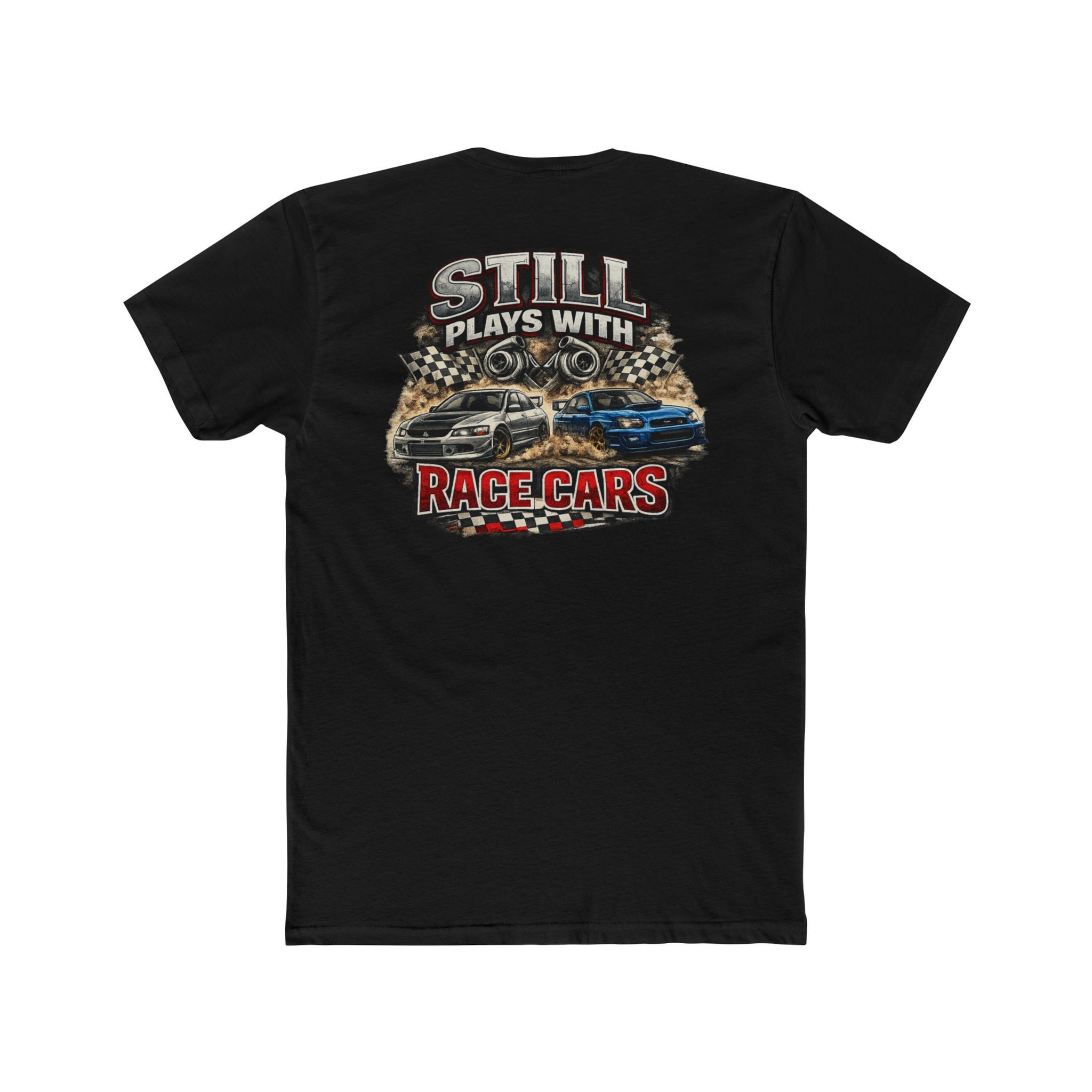 T-Shirt — “We Still Play With Cars” (Evo & WRX)