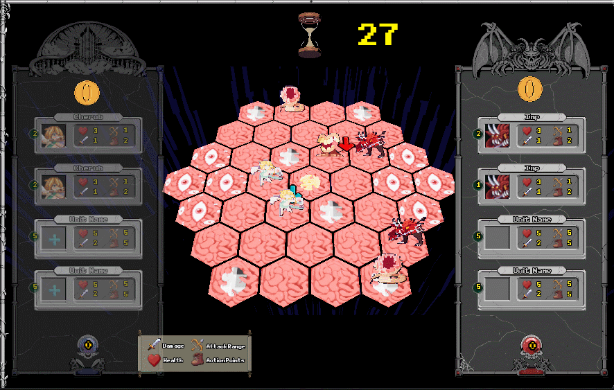 A path is highlighted on the grid indicating the path for the unit.