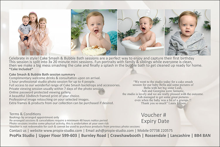 Thumbnail: Cake Smash & Bubble Bath Photography Session Gift Voucher