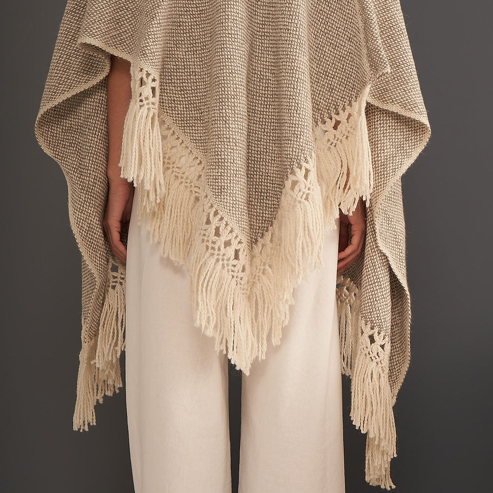 Ruana Victoria, 100% Baby Llama.Ruana handwoven on a traditional loom using 100% baby llama - one of the finest and softest natural fibers in the world.