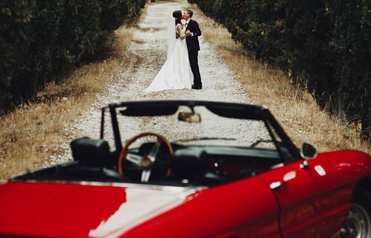 Alfa Romeo Spider Duetto rossa Reggio Emilia sposi