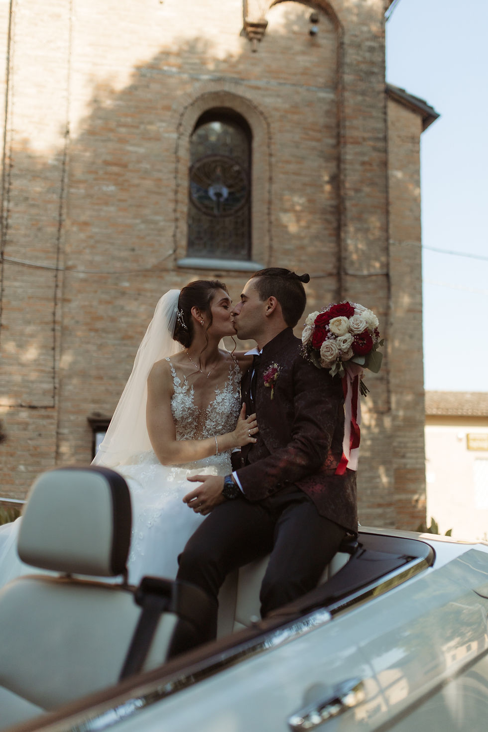Close-up of a vintage cabriolet dashboard with elegant chrome details