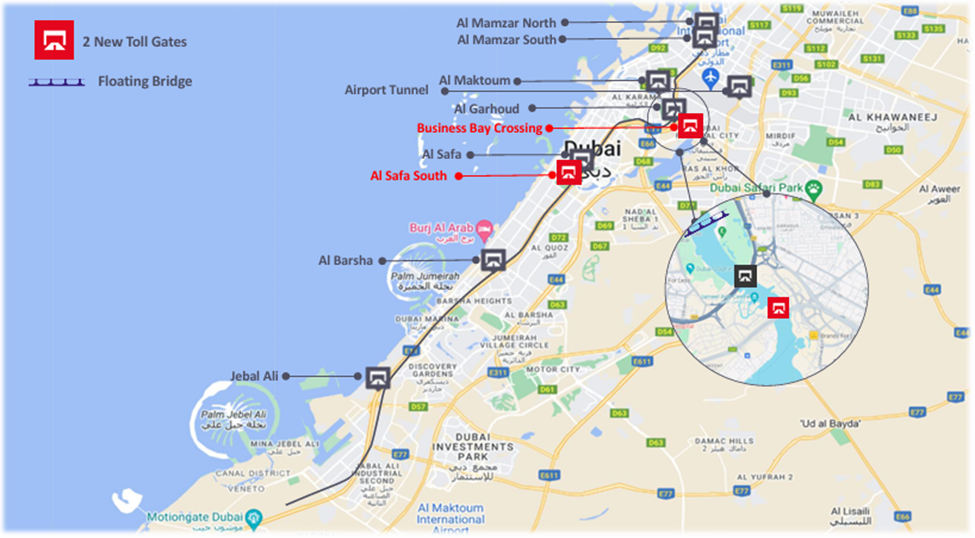 Salik operates Dubai’s electronic toll road system